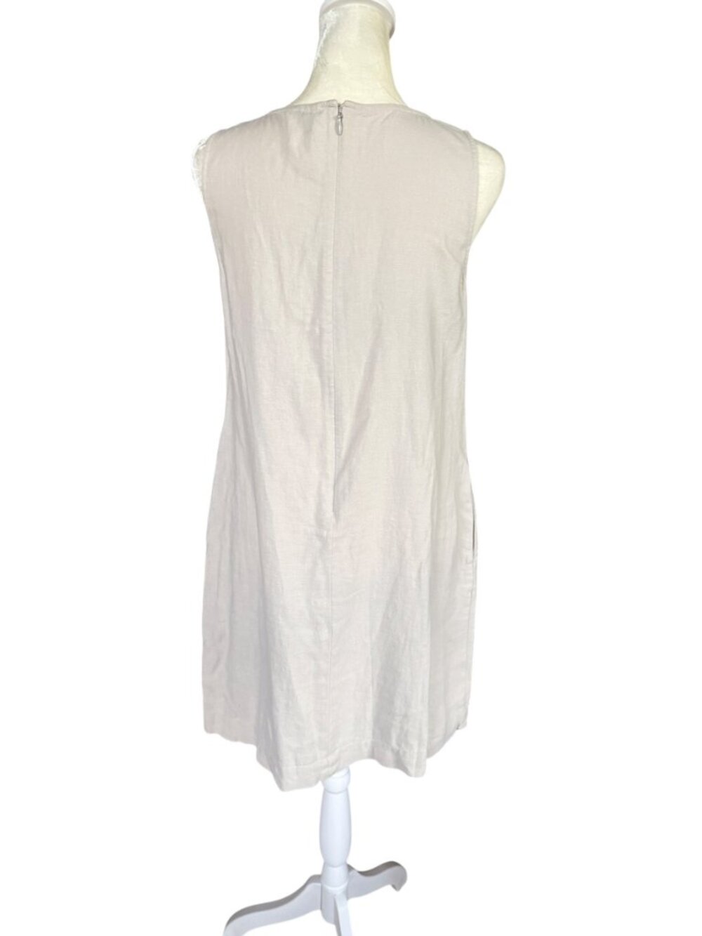 J. Crew women's linen blend sleeveless tank knee length shift dress size 2 - Picture 4 of 9